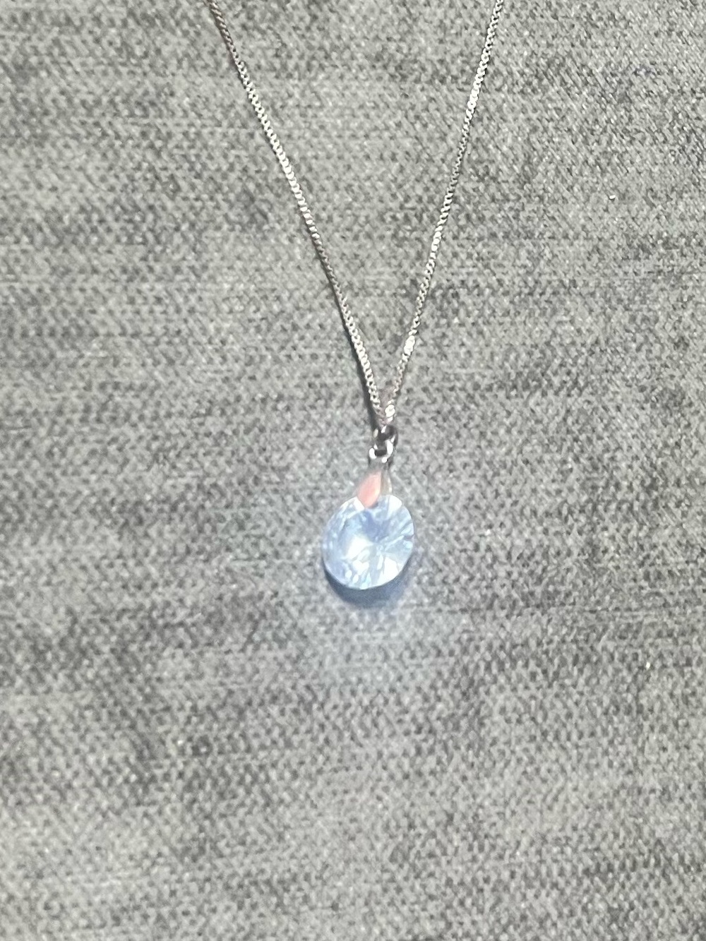 Sterling Silver Blue Teardrop Pendant Necklace